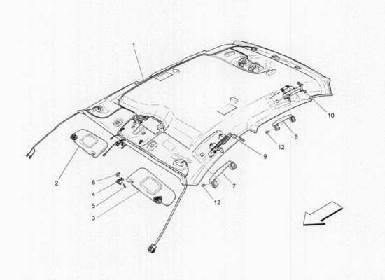 a part diagram from the Maserati Quattroporte M156 (2014 onwards) parts catalogue