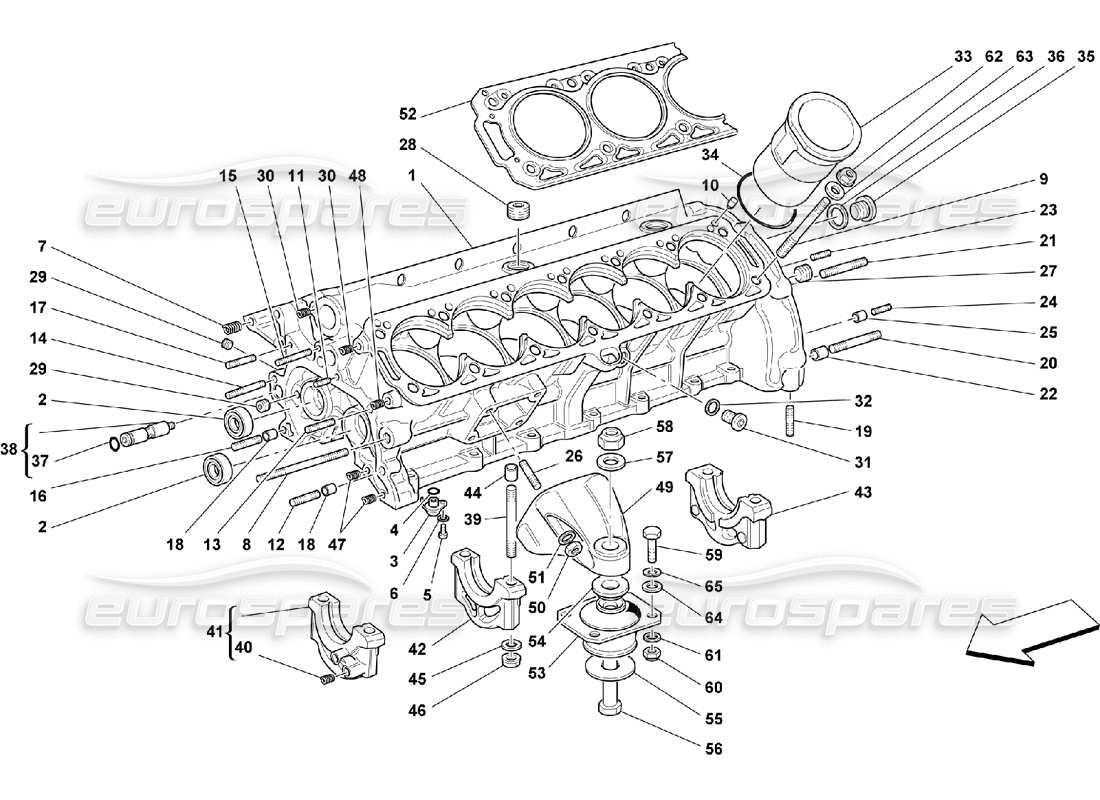 Ferrari 550 Maranello crankcase Part Diagram