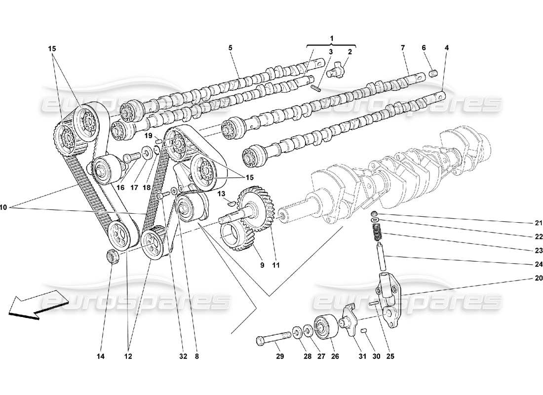 Ferrari 550 Maranello timing - controls Part Diagram