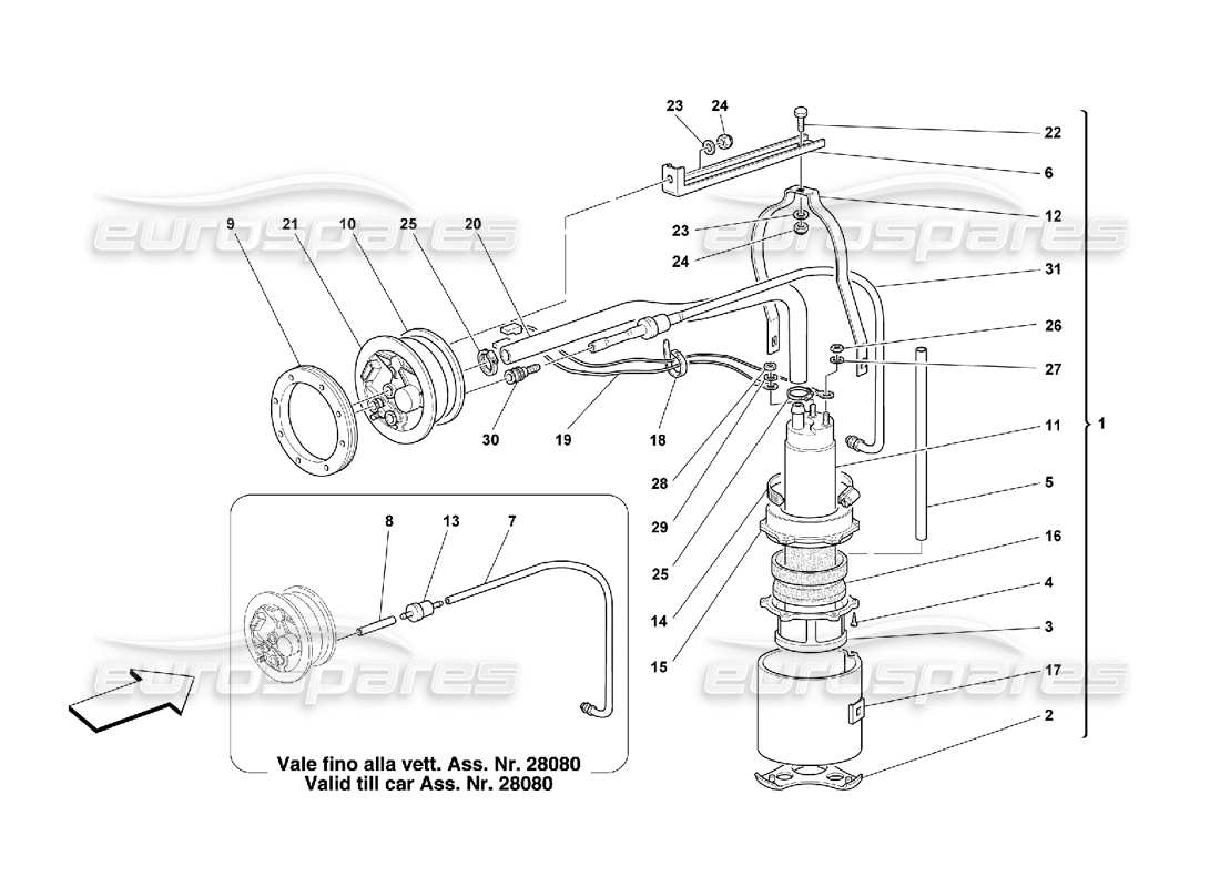 Ferrari 550 Maranello fuel pump Part Diagram