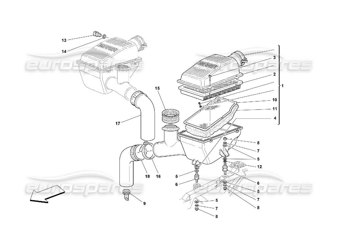 Ferrari 550 Maranello AIR INTAKE Parts Diagram