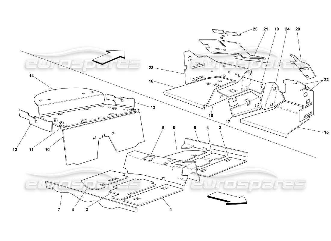 Ferrari 550 Maranello Passeggers Compartment Insulations -Valid for GD Parts Diagram