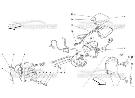 a part diagram from the Ferrari 550 Maranello parts catalogue