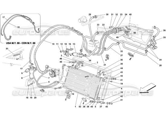 a part diagram from the Ferrari 550 Maranello parts catalogue