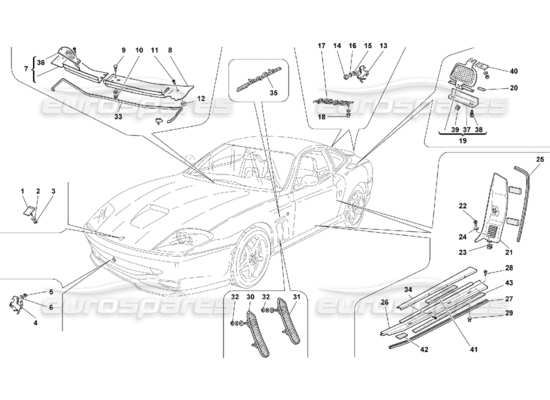 a part diagram from the Ferrari 550 Maranello parts catalogue