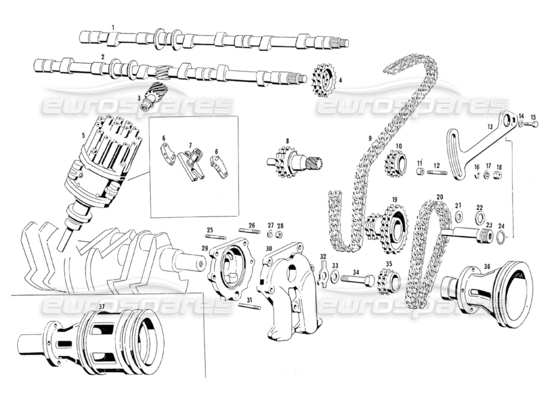 a part diagram from the Maserati Mistral 3.7 parts catalogue