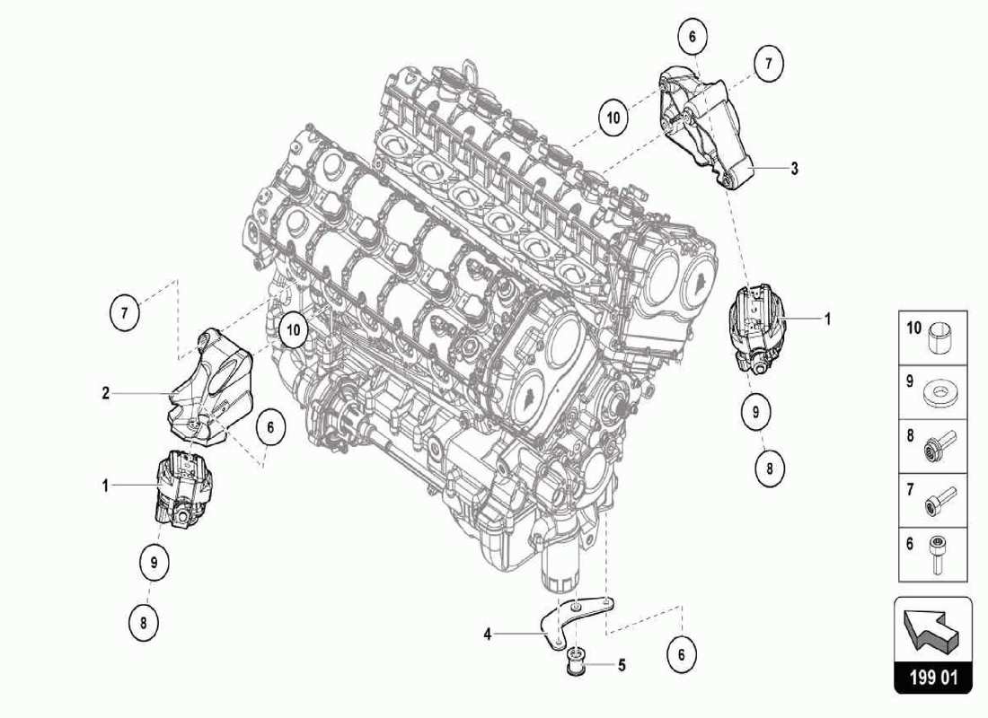 Lamborghini Centenario Spider SECURING PARTS FOR ENGINE Parts Diagram