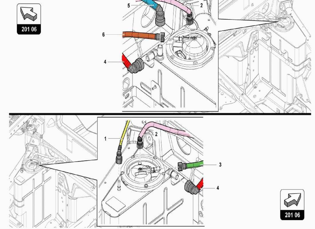 Lamborghini Centenario Spider fuel supply system Parts Diagram