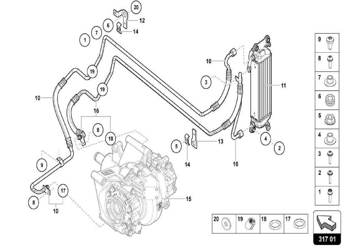 Lamborghini Centenario Spider OIL COOLER Parts Diagram