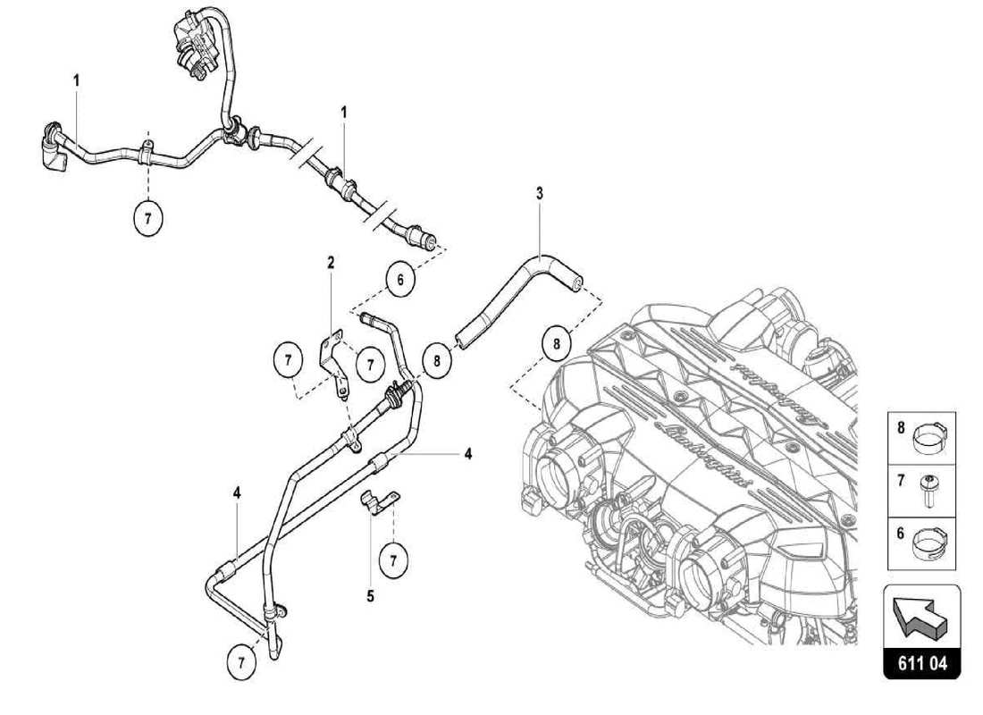 Lamborghini Centenario Spider VACUUM HOSES Parts Diagram