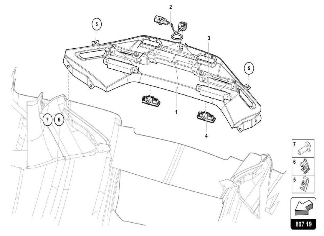 Lamborghini Centenario Spider Bumper Electronics Parts Diagram