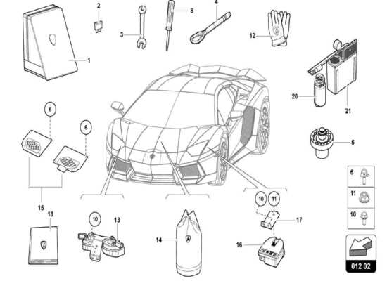 a part diagram from the Lamborghini Centenario Spider parts catalogue