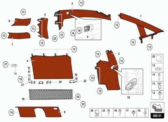 a part diagram from the Lamborghini Centenario parts catalogue