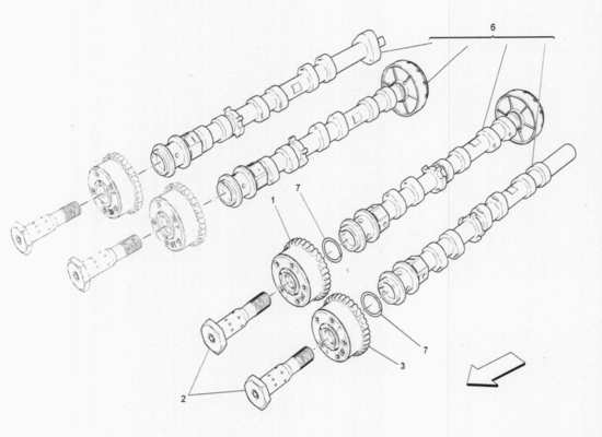 a part diagram from the Maserati Quattroporte M156 (2014 onwards) parts catalogue