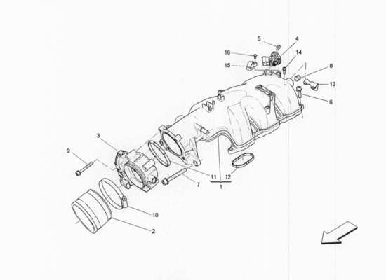 a part diagram from the Maserati Quattroporte M156 (2014 onwards) parts catalogue