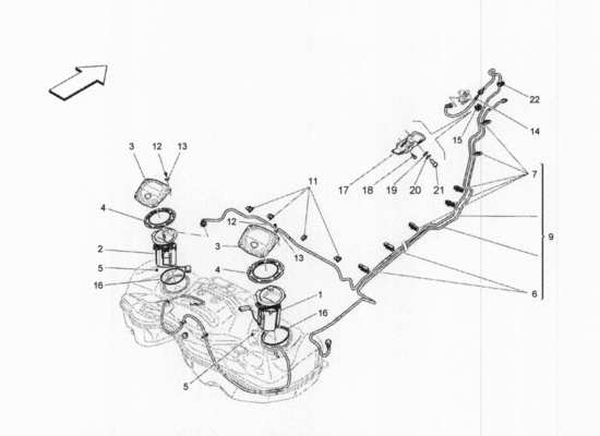 a part diagram from the Maserati Quattroporte M156 (2014 onwards) parts catalogue