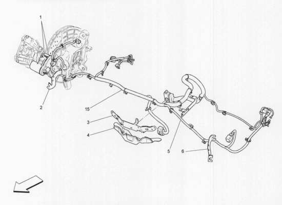 a part diagram from the Maserati Quattroporte M156 (2014 onwards) parts catalogue