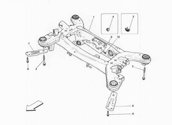 a part diagram from the Maserati QTP. V6 3.0 BT 410bhp 2wd 2017 parts catalogue