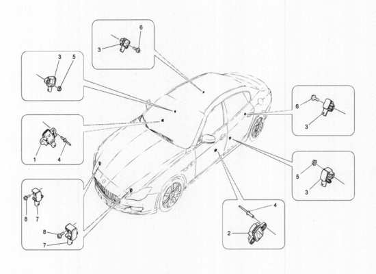 a part diagram from the Maserati Quattroporte M156 (2014 onwards) parts catalogue