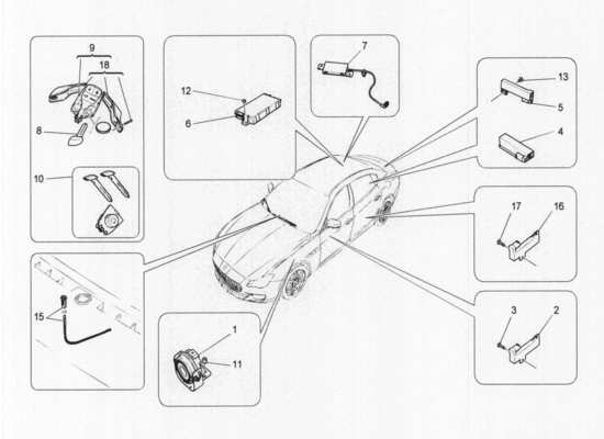 a part diagram from the Maserati Quattroporte M156 (2014 onwards) parts catalogue