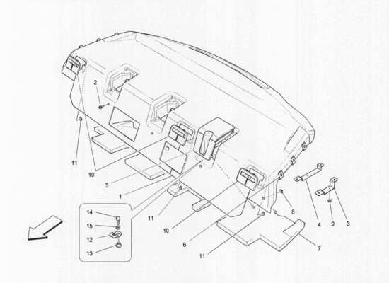 a part diagram from the Maserati Quattroporte M156 (2014 onwards) parts catalogue