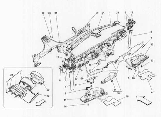 a part diagram from the Maserati QTP. V6 3.0 BT 410bhp 2wd 2017 parts catalogue