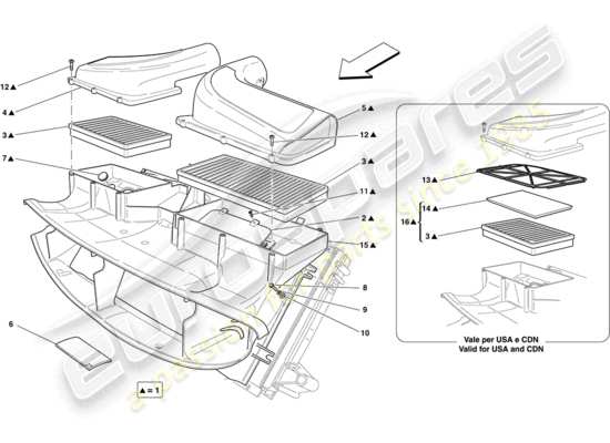 a part diagram from the Ferrari California (Europe) parts catalogue