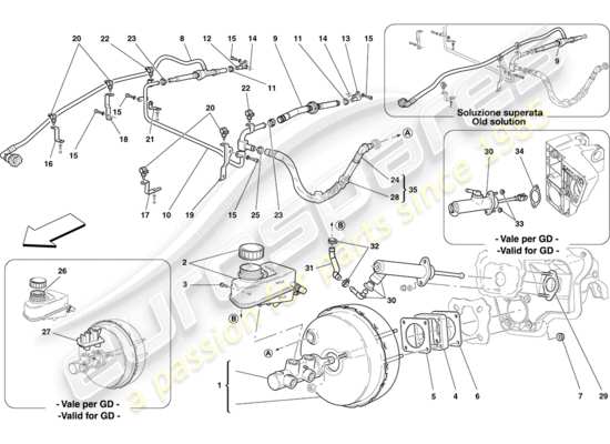 a part diagram from the Ferrari California parts catalogue