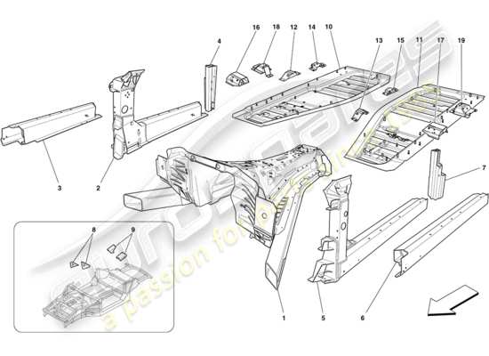 a part diagram from the Ferrari California parts catalogue