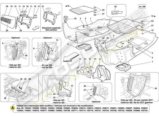 a part diagram from the Ferrari California parts catalogue