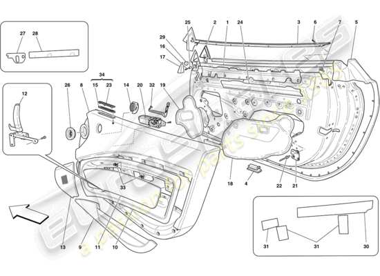 a part diagram from the Ferrari California parts catalogue