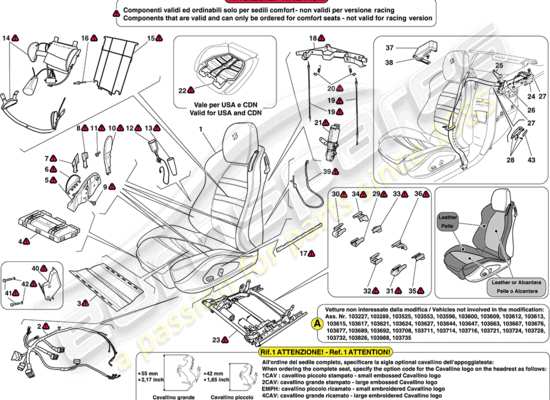 a part diagram from the Ferrari California parts catalogue