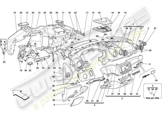 a part diagram from the Ferrari California parts catalogue