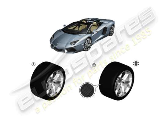 a part diagram from the Lamborghini Aventador Accessories parts catalogue