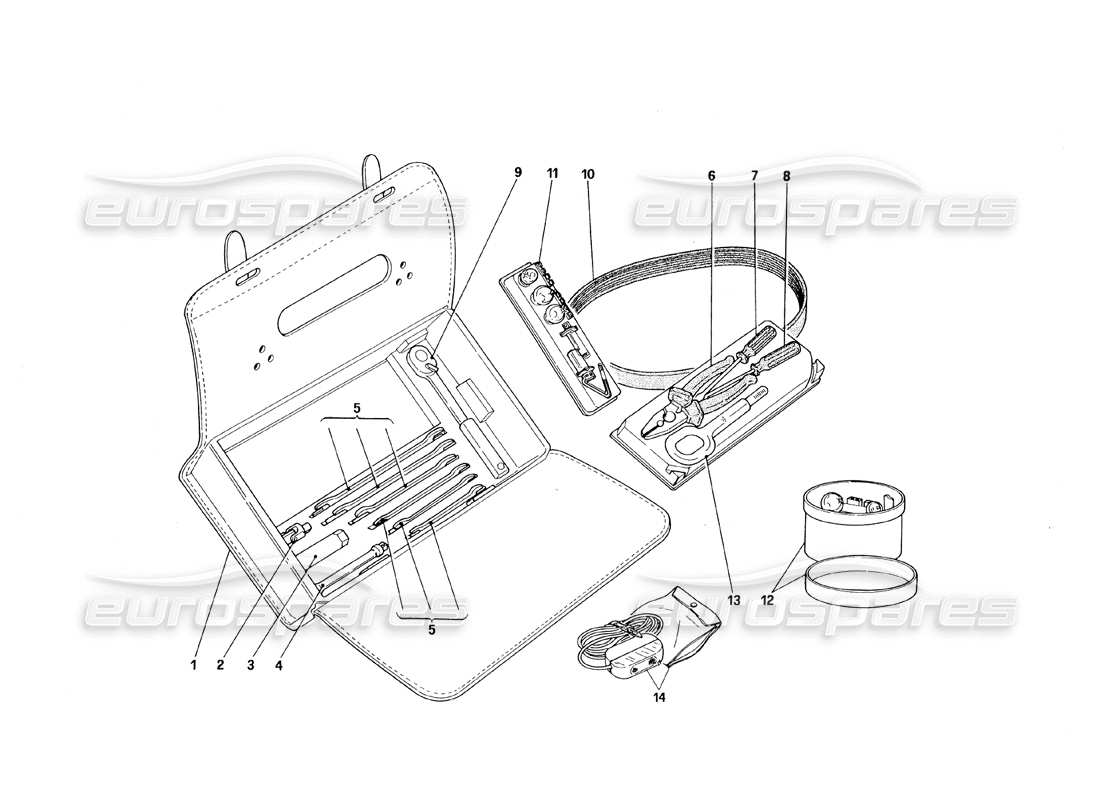 Ferrari 348 (1993) TB / TS Equipment - Horizontal Bag Part Diagram