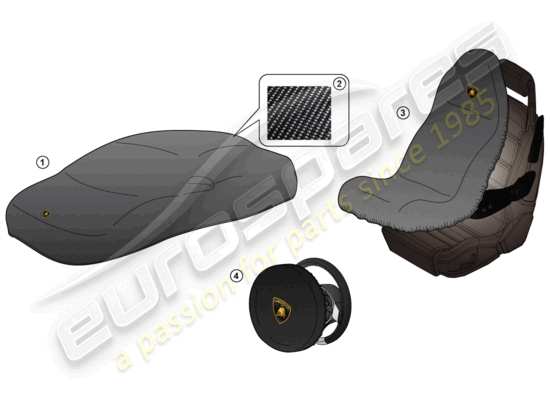 a part diagram from the Lamborghini Huracan LP580-2 Coupe (Accessories) parts catalogue