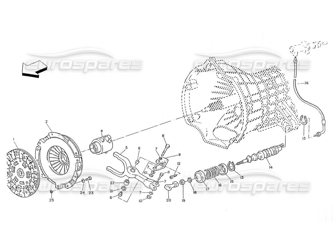 Maserati Ghibli 2.8 (Non ABS) clutch Part Diagram