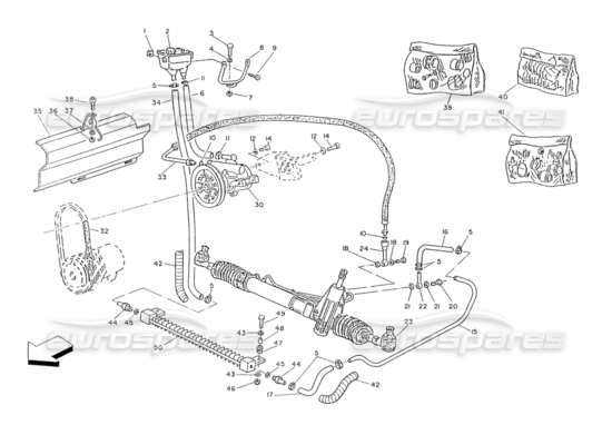 a part diagram from the Maserati Ghibli (1993-1995) parts catalogue