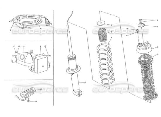 a part diagram from the Maserati Ghibli (1993-1995) parts catalogue