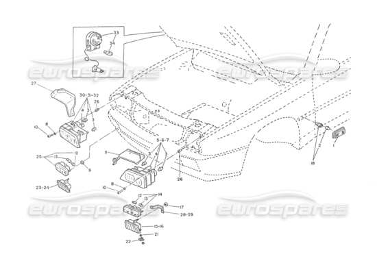 a part diagram from the Maserati Ghibli (1993-1995) parts catalogue