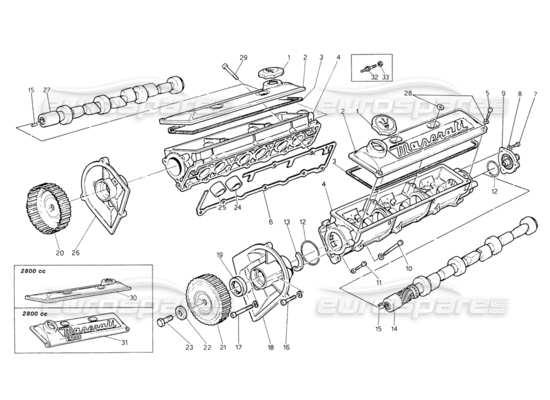 a part diagram from the Maserati Biturbo (1983-1995) parts catalogue