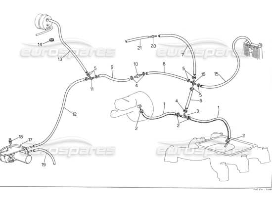 a part diagram from the Maserati Biturbo Spider parts catalogue