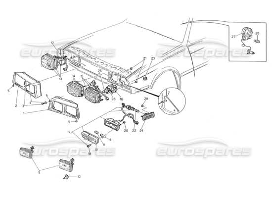 a part diagram from the Maserati Biturbo (1983-1995) parts catalogue