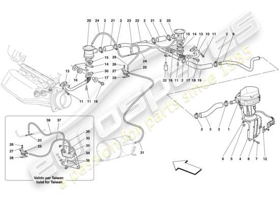 a part diagram from the Ferrari F430 Scuderia (Europe) parts catalogue