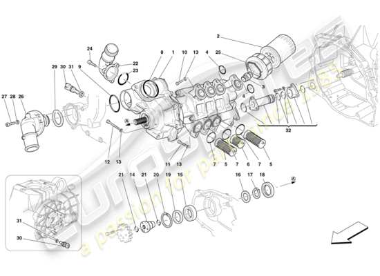 a part diagram from the Ferrari F430 Scuderia (Europe) parts catalogue