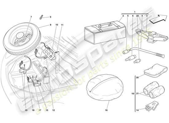 a part diagram from the Ferrari F430 Scuderia (Europe) parts catalogue