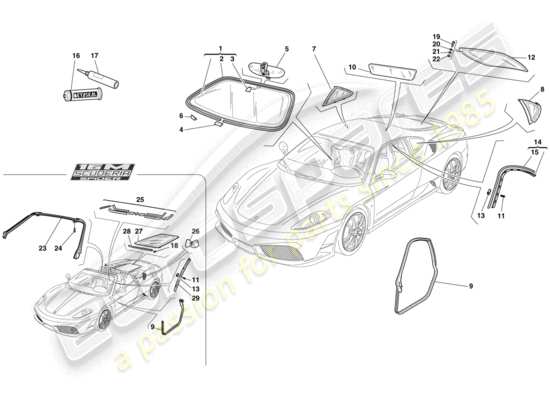 a part diagram from the Ferrari F430 Scuderia (Europe) parts catalogue