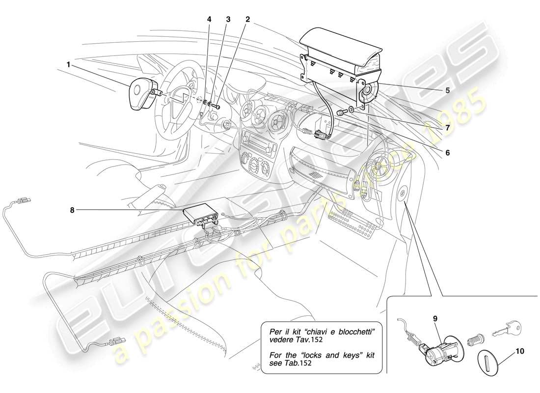 Ferrari F430 Scuderia (RHD) AIRBAGS Part Diagram