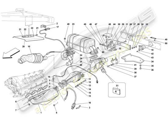 a part diagram from the Ferrari F430 Scuderia (RHD) parts catalogue