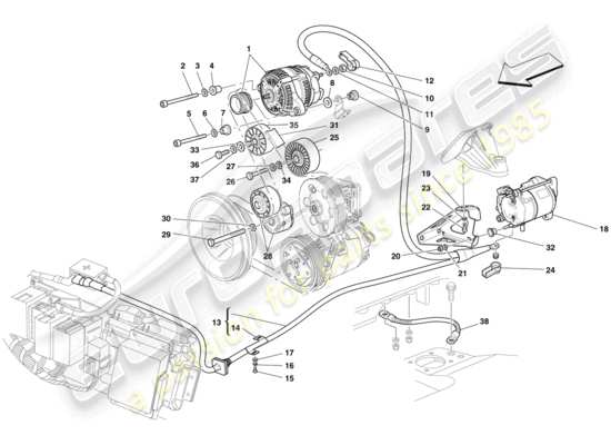 a part diagram from the Ferrari F430 Scuderia (RHD) parts catalogue